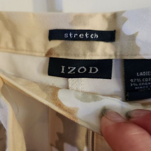 Izod Stretch Womens Floral Tropical Cropped Pants Size 14/16 - Picture 6 of 7
